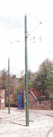 Pole with
span wires